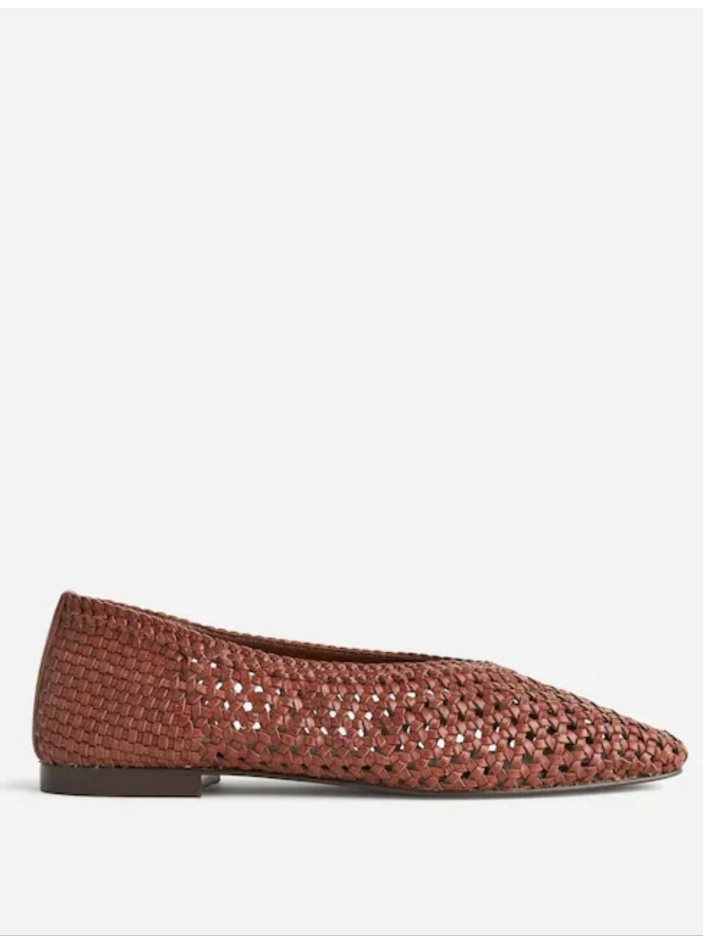 Madewell Mylie Ballet Flat in Handwoven Leather - Cherry Wood